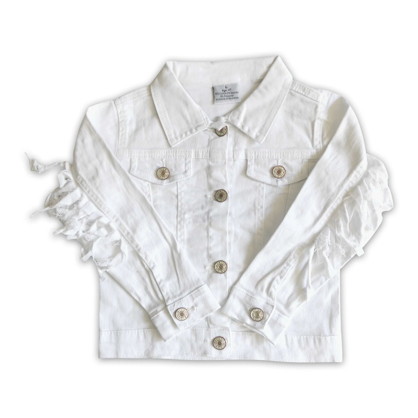 White NY Fashion Tassle Denim Jacket